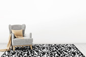 Dynamic Rugs Verve 6551-190 Black White Area Rug Room Scene