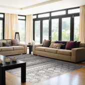 Dynamic Rugs Wingo 7956-985 Grey Cream Blue Area Rug Room Scene Dynamic Rugs Wingo 7956-985 Grey Cream Blue Area Rug Room Scene