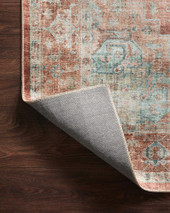 Loloi II Heidi HEI-01 Terracotta Aqua Area Rug Backing Loloi II Heidi HEI-01 Terracotta Aqua Area Rug Backing
