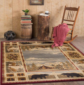 Americana 6700 Red Area Rug Room Scene Americana 6700 Red Area Rug Room Scene