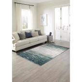 Liora Manne Aurora 2853-03 Strata Blue Area Rug Room Scene 2