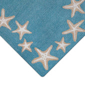 Liora Manne Capri 1710-04 Starfish Border Aqua Area Rug Corner Liora Manne Capri 1710-04 Starfish Border Aqua Area Rug Corner