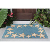 Liora Manne Capri 1710-04 Starfish Border Aqua Area Rug Room Scene 3 Liora Manne Capri 1710-04 Starfish Border Aqua Area Rug Room Scene 3