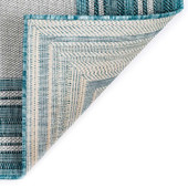 Liora Manne Carmel 8425-04 Multi Border Aqua Area Rug Backing Liora Manne Carmel 8425-04 Multi Border Aqua Area Rug Backing