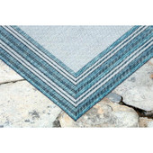 Liora Manne Carmel 8425-04 Multi Border Aqua Area Rug Corner Liora Manne Carmel 8425-04 Multi Border Aqua Area Rug Corner