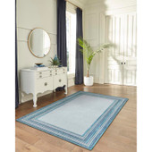 Liora Manne Carmel 8425-04 Multi Border Aqua Area Rug Room Scene 3 Liora Manne Carmel 8425-04 Multi Border Aqua Area Rug Room Scene 3