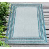 Liora Manne Carmel 8425-04 Multi Border Aqua Area Rug Room Scene 4 Liora Manne Carmel 8425-04 Multi Border Aqua Area Rug Room Scene 4
