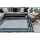 Liora Manne Carmel 8425-33 Multi Border Navy Area Rug Room Scene Liora Manne Carmel 8425-33 Multi Border Navy Area Rug Room Scene