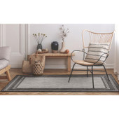 Liora Manne Carmel 8425-48 Multi Border Black Area Rug Room Scene Liora Manne Carmel 8425-48 Multi Border Black Area Rug Room Scene