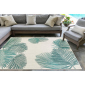 Liora Manne Carmel 8439-04 Palm Aqua Area Rug Room Scene Liora Manne Carmel 8439-04 Palm Aqua Area Rug Room Scene