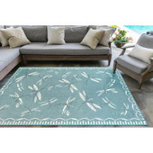 Liora Manne Carmel 8440-04 Dragonfly Aqua Area Rug Room Scene Liora Manne Carmel 8440-04 Dragonfly Aqua Area Rug Room Scene