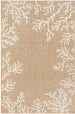Liora Manne Carmel 8448-12 Coral Border Sand Area Rug Liora Manne Carmel 8448-12 Coral Border Sand Area Rug