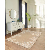 Liora Manne Carmel 8448-12 Coral Border Sand Area Rug Room Scene 4