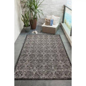 Liora Manne Carmel 8476-48 Antique Tile Black Area Rug Room Scene Liora Manne Carmel 8476-48 Antique Tile Black Area Rug Room Scene
