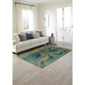 Liora Manne Corsica 9149-03 Panorama Blue Green Area Rug Room Scene Liora Manne Corsica 9149-03 Panorama Blue Green Area Rug Room Scene