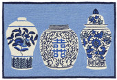 Liora Manne Frontporch 2410-03 Ginger Jars Blue Area Rug Liora Manne Frontporch 2410-03 Ginger Jars Blue Area Rug