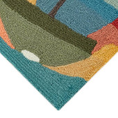 Liora Manne Frontporch 4495-44 Parasol And Pup Multi Area Rug Corner