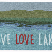Liora Manne Frontporch 4507-03 Live Love Lake Water Area Rug Liora Manne Frontporch 4507-03 Live Love Lake Water Area Rug