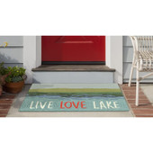 Liora Manne Frontporch 4507-03 Live Love Lake Water Area Rug Room Scene Liora Manne Frontporch 4507-03 Live Love Lake Water Area Rug Room Scene