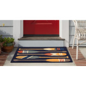 Liora Manne Frontporch 4508-33 Paddles Navy Area Rug Room Scene Liora Manne Frontporch 4508-33 Paddles Navy Area Rug Room Scene