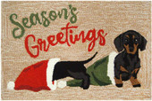 Liora Manne Frontporch 4517-12 Dachsund Greetings Neutral Area Rug Liora Manne Frontporch 4517-12 Dachsund Greetings Neutral Area Rug
