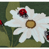 Liora Manne Frontporch 4528-06 Ladybugs Green Area Rug Liora Manne Frontporch 4528-06 Ladybugs Green Area Rug