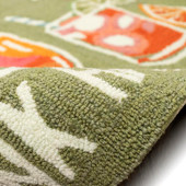 Liora Manne Frontporch 4573-06 Happy Drinks Green Area Rug Texture