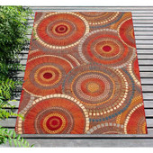 Liora Manne Marina 8035-17 Circles Saffron Area Rug Room Scene 3 Liora Manne Marina 8035-17 Circles Saffron Area Rug Room Scene 3