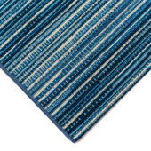 Liora Manne Marina 8052-03 Stripes China Blue Area Rug Corner Liora Manne Marina 8052-03 Stripes China Blue Area Rug Corner