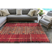 Liora Manne Marina 8057-24 Tribal Stripe Red Area Rug Room Scene Liora Manne Marina 8057-24 Tribal Stripe Red Area Rug Room Scene