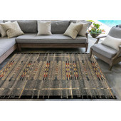 Liora Manne Marina 8057-48 Tribal Stripe Black Area Rug Room Scene Liora Manne Marina 8057-48 Tribal Stripe Black Area Rug Room Scene