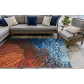 Liora Manne Marina 8079-04 Coral Ocean Area Rug Room Scene Liora Manne Marina 8079-04 Coral Ocean Area Rug Room Scene