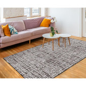 Liora Manne Savannah 9512-47 Grid Charcoal Area Rug Room Scene Liora Manne Savannah 9512-47 Grid Charcoal Area Rug Room Scene