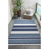 Liora Manne Sorrento 6317-33 Boat Stripe Navy Area Rug Room Scene