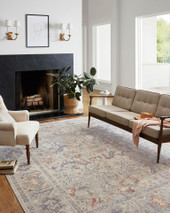 Rosemarie ROE-05 Oatmeal Lavender Area Rug Room Scene Rosemarie ROE-05 Oatmeal Lavender Area Rug Room Scene