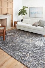 Loloi II Cassandra CSN-02 Charcoal Gold Area Rug Room Scene Loloi II Cassandra CSN-02 Charcoal Gold Area Rug Room Scene