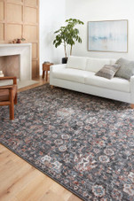 Loloi II Cassandra CSN-03 Charcoal Rust Area Rug Room Scene Loloi II Cassandra CSN-03 Charcoal Rust Area Rug Room Scene