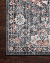 Loloi II Cassandra CSN-03 Charcoal Rust Area Rug Corner Loloi II Cassandra CSN-03 Charcoal Rust Area Rug Corner