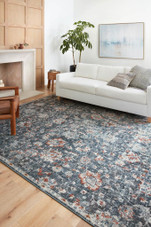 Loloi II Cassandra CSN-04 Blue Rust Area Rug Room Scene Loloi II Cassandra CSN-04 Blue Rust Area Rug Room Scene