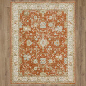 Karastan Adalia RG847-780 Iznik Rust Area Rug on Floor Background Karastan Adalia RG847-780 Iznik Rust Area Rug on Floor Background