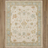 Karastan Adalia RG847-741 Iznik Cream Area Rug on Floor Background Karastan Adalia RG847-741 Iznik Cream Area Rug on Floor Background
