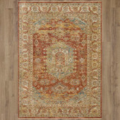 Karastan Marash RG846-780 Palu Rust Area Rug on Floor Background Karastan Marash RG846-780 Palu Rust Area Rug on Floor Background