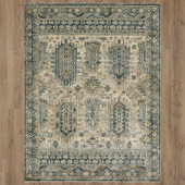 Karastan Marash RG843-741 Karamar Cream Area Rug on Floor Background