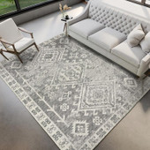 Dalyn Brisbane BR2 Silver Area Rug Room Scene Dalyn Brisbane BR2 Silver Area Rug Room Scene