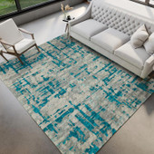 Dalyn Brisbane BR5 Teal Area Rug Room Scene Dalyn Brisbane BR5 Teal Area Rug Room Scene