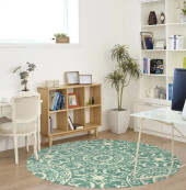 Kaleen Tara Rounds EVL03-88 Mint Area Rug Room Scene Kaleen Tara Rounds EVL03-88 Mint Area Rug Room Scene