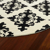 Kaleen Tara Rounds EVL05-02 Black Area Rug Edge Kaleen Tara Rounds EVL05-02 Black Area Rug Edge