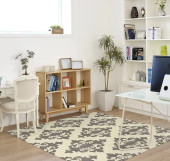 Kaleen Tara Squares EVL05-75 Grey Area Rug Room Scene Kaleen Tara Squares EVL05-75 Grey Area Rug Room Scene