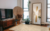 Hunter HUN-01 Oatmeal Area Rug - Magnolia Home by Joanna Gaines Room Scene Hunter HUN-01 Oatmeal Area Rug - Magnolia Home by Joanna Gaines Room Scene