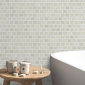 Organic Strands Ivory 2" X 2" Lantern Glass Mosaic Organic Strands Ivory 2" X 2" Lantern Glass Mosaic